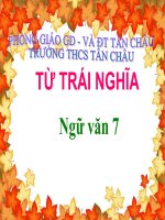 Bài giảng ngữ văn 7 bài 10 từ trái nghĩa 2 