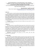 NGHIÊN cứu VIỆC sử DỤNG máy bơm NHIỆT TIẾT KIỆM NĂNG LƯỢNG để GIA NHIỆT hệ THỐNG nước NÓNG 