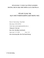 đề tài dự thi hạn CHẾ ô NHIỄM KHÔNG KHÍ TRONG NHÀ