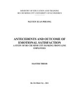 ANTECEDENTS AND OUTCOME OF EMOTIONAL SATISFACTION  A STUDY OF HO CHI MINH CITY BANKING FRONT-LINE EMPLOYEES