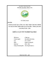 Đánh giá kết quả công tác thực hiện chương trình xây dựng nông thôn mới tại xã Mai Pha  tỉnh Lạng Sơn giai đoạn 2012 - 2014