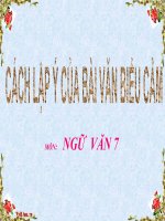 Bài giảng ngữ văn 7 bài 9 cách lập ý của bài văn biểu cảm 