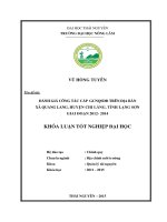 Đánh giá công tác cấp giấy chứng nhận quyền sử dụng đất trên địa bàn xã Quang Lang, huyện Chi Lăng, Tỉnh Lạng Sơn giai đoạn 2012-2014
