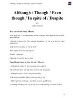 Although   though   even though   in spite of   despite 