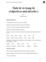 Tính từ và trạng từ  (adjectives and adverbs ) 
