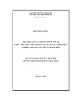 Tạo động lực lao động đối với cán bộ, công chức, viên chức trong các cơ quan hành chính, sự nghiệp của huyện gia viễn, tỉnh ninh bình