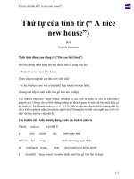 Thứ tự của tính từ (“ a nice new house”) 