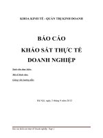 Báo cáo khảo sát thực tế Doanh nghiệp Công ty Cổ phần Tạp phẩm và Bảo hộ Lao động