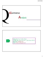 Bài giảng Phân tích định lượng Bài 4  ThS Vũ Hữu Thành