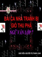 Bài giảng ngữ văn 7 bài 11 bài ca nhà tanh bị gió thu phá (mao ốc vị thu phong sở phá ca) 2 