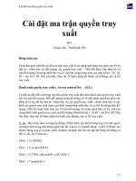 Cài đặt ma trận quyền truy xuất 