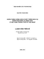 hoàn thiện chính sách phát triển dịch vụ phân phối bán lẻ hàng hóa ở việt nam