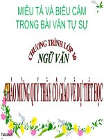 Bài giảng ngữ văn 10 tuần 7 miêu tả và biểu cảm trong văn tự sự 