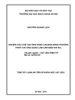 LATS Nghiên cứu chế tạo ống nano cacbon bằng phương pháp CVD ứng dụng làm cảm biến khí NH3