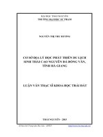 Cơ sở địa lý học phát triển du lịch sinh thái cao nguyên đá Đồng Văn, tỉnh Hà Giang