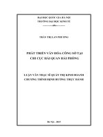 Phát triển văn hóa công sở tại chi cục hải quan hải dương  luận văn ths 