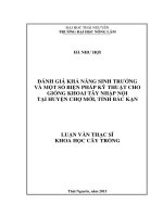 Đánh giá khả năng sinh trưởng và một số biện pháp kỹ thuật cho giống khoai tây nhập nội tại huyện Chợ Mới, tỉnh Bắc Kạn