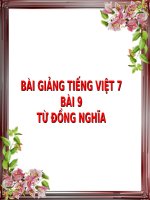 Bài giảng ngữ văn 7 bài 9 từ đồng nghĩa 16 