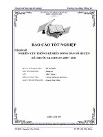 Nghiên cứu thống kê biến động dân số huyện bá thước giai đoạn 2007 - 201