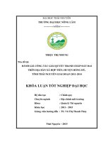 Đánh giá công tác giải quyết tranh chấp về đất đai trên địa bàn xã hợp tiến, huyện đồng hỷ, tỉnh thái nguyên giai đoạn 2011  2014 