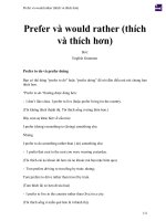 Prefer và would rather (thích và thích hơn) 