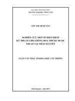 Nghiên cứu một số biện pháp kỹ thuật cho giống hoa thược dược TDL 03 tại thái nguyên 