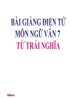Bài giảng ngữ văn 7 bài 10 từ trái nghĩa 11 