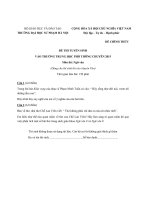 Đề thi tuyển sinh vào lớp 10 môn Ngữ văn (Chuyên) năm học 2015-2016 trường THPT Chuyên Sư Phạm, Hà Nội