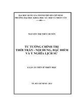 Tư tưởng chính trị thời trần  nội dung, đặc điểm và ý nghĩa lịch sử