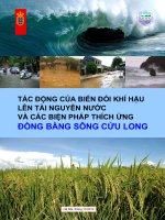 TÁC ĐỘNG CỦA BIẾN ĐỔI KHÍ HẬU LÊN TÀI NGUYÊN NƯỚC VÀ CÁC BIỆN PHÁP THÍCH ỨNG ĐỒNG BẰNG SÔNG CỬU LONG