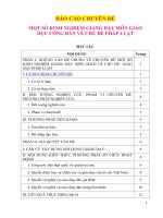 MỘT SỐ KINH NGHIỆM GIẢNG DẠY MÔN GIÁO DỤC CÔNG DÂN VỀ CHỦ ĐỀ PHÁP LUẬT