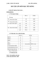BÀI tập lớn môn học nền MÓNG 
