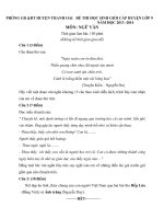 Đề thi học sinh giỏi môn Ngữ văn lớp 9 năm học 2013 - 2014 huyện Thanh Oai, Hà Nội