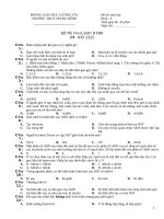 Đề thi và đáp án trắc nghiệm sinh 9 học kì i mã đề 132 
