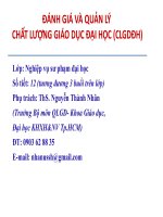 Bài giảng đánh giá trong quan lý giáo dục đại học