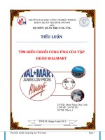 TÌM HIỂU CHUỖI CUNG ỨNG CỦA TẬP ĐOÀN WALMART