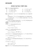 10 bài tập HAY THPT 2016