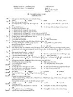 Đề thi và đáp án trắc nghiệm sinh 9 học kì i mã đề 134 