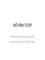 MÔ HÌNH TCPIP Mô hình phân lớp của TCPIP So sánh với mô hình OSI 7 tầng
