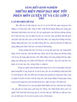 sáng kiến kinh nghiệm những biện pháp dạy học tốt phân môn luyện từ và câu lớp 2