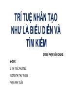 TRÍ TUỆ NHÂN tạo NHƯ là BIỂU DIỄN và tìm KIẾM 