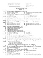 Đề thi và đáp án trắc nghiệm sinh 9 học kì i mã đề 133 