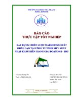 chiến lược marketing xuất khẩu gạo tại công ty tnhh mtv xuất nhập khẩu kiên giang (kigimex)