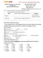 Đề thi Olympic môn Tiếng Anh lớp 6 trường THCS Dân Hòa, Hà Nội năm 2014 - 2015