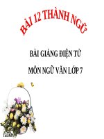 Bài giảng ngữ văn 7 bài 12 thành ngữ 8 