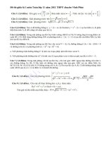 Đề thi giữa kì 1 lớp 11 môn Toán năm 2015 THPT chuyên Vĩnh Phúc