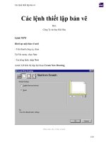 Các lệnh thiết lập bản vẽ 