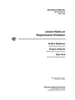 Lecture note on software requirement elicitation (1994)