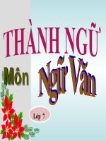 Bài giảng ngữ văn 7 bài 12 thành ngữ 5 