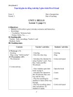 Trọn bộ giáo án tiếng anh lớp 2 giáo trình first friend